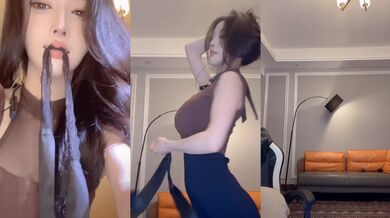 ⭐【快手】希希酱紫 6 快手第一美臀 凹凸户型 半透紧身裤 (16)